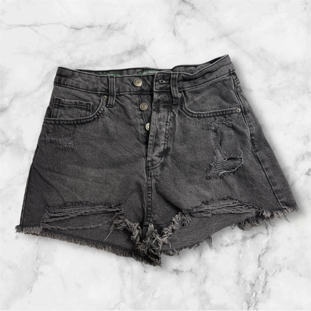 Wild Fable Charcoal Black Distressed Jean Denim Shorts